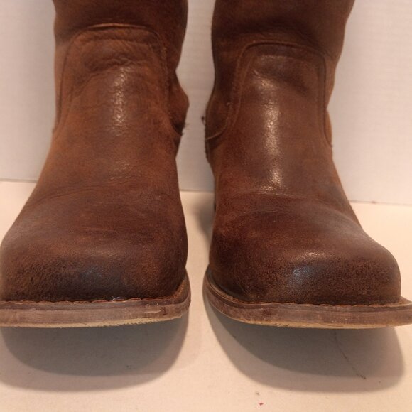 DURANGO "Charlotte" Women's Sz 9US/41EU Brown Aged Leather Inside Zip Tall Boots - Picture 5 of 12